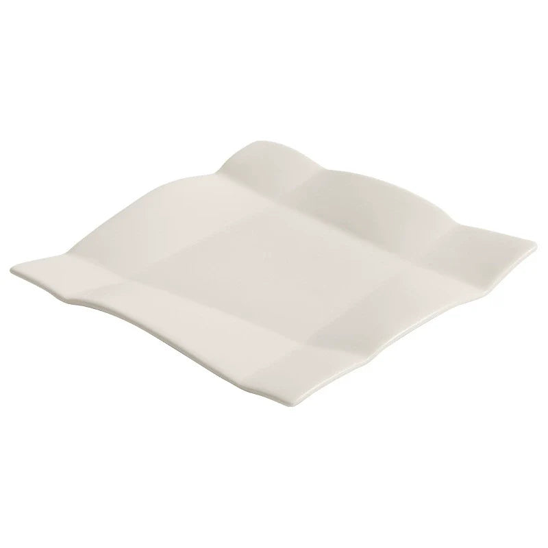 Origami-Inspired Square Ceramic Plate — Sculptural Fine Dining Tableware-4