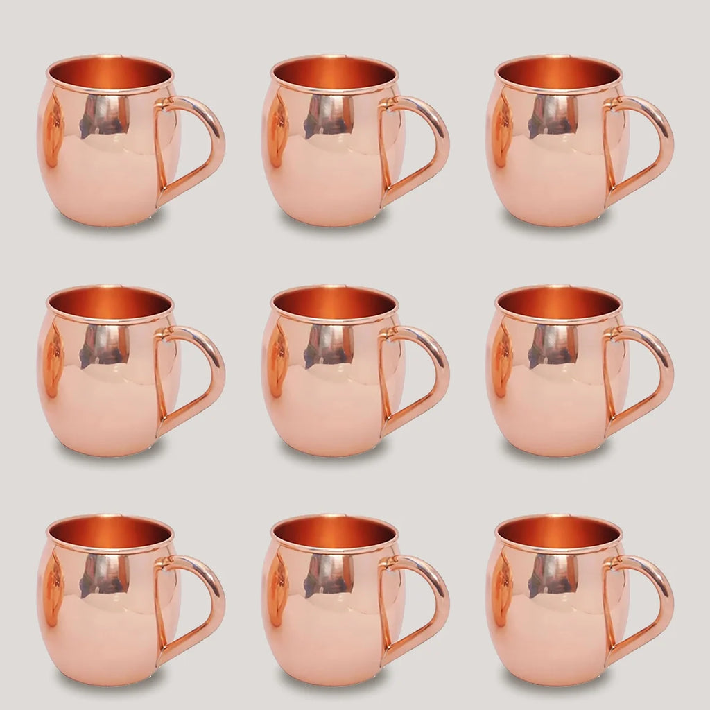 Moscow Mule Copper Mugs Plain Design| Barware | Available Set of - 4, 8, 12-1