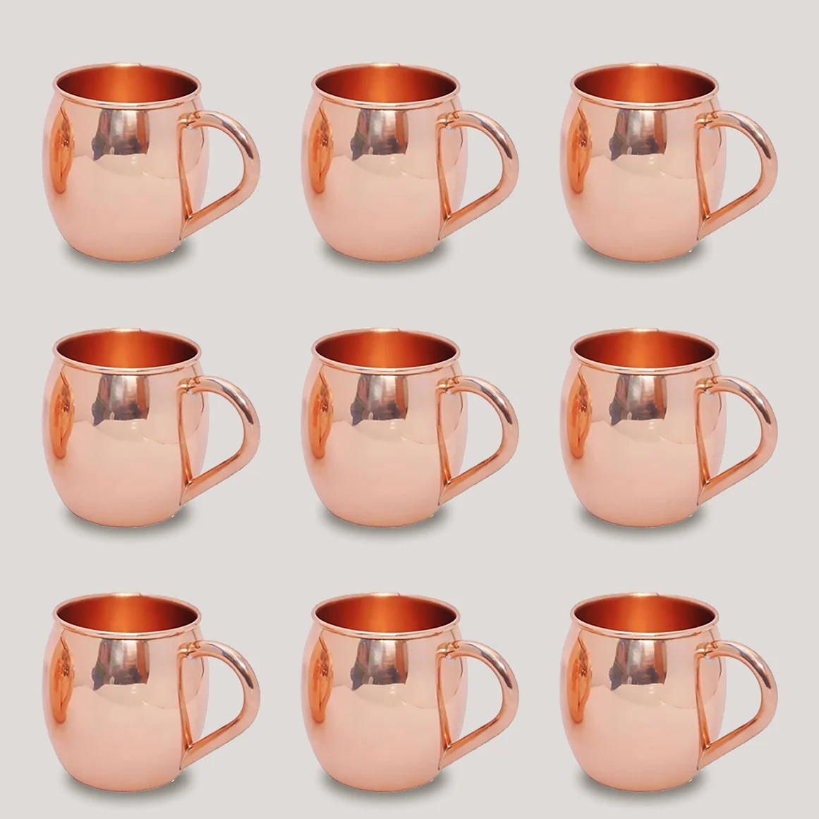 Moscow Mule Copper Mugs Plain Design| Barware | Available Set of - 4, 8, 12-1